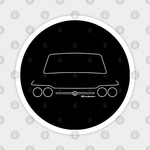 Sunbeam Stiletto classic car outline graphic (white) Magnet by soitwouldseem